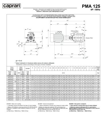 Горизонтальные многоступенчатые насосы высокого давления Caprari PMA 125 1450