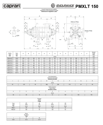 Горизонтальные секционные насосы высокого давления Caprari PMXLT 150 2900 из нержавеющей стали