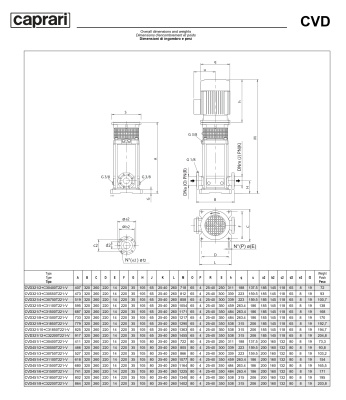 Вертикальные многоступенчатые насосы Caprari CVD 321 из нержавеющей стали