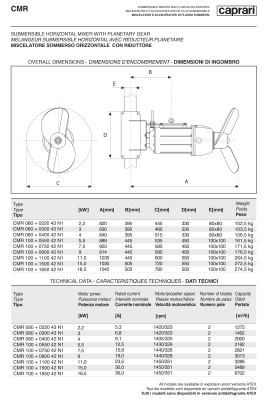 Погружные ускорители потока (мешалки) Caprari CMR