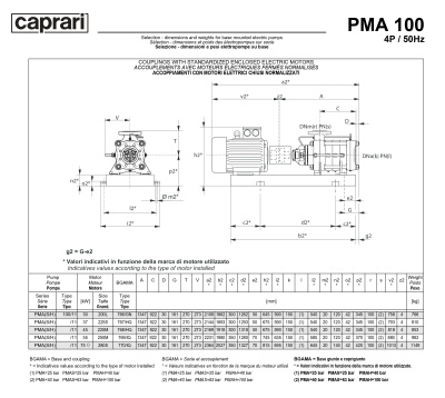 Горизонтальные многоступенчатые насосы высокого давления Caprari PMA 100 1450