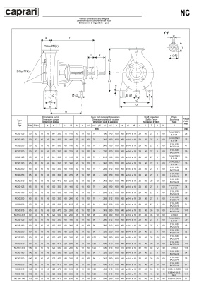 Одноступенчатые горизонтальные центробежные насосы Caprari NC 40-160 1450