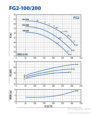 Консольно-моноблочная насосная часть для перекачивания чистой воды Pedrollo FG2-100/200B