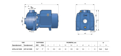 Поверхностный двухступенчатый консольно-моноблочный насос Pedrollo 2CP 32/210A