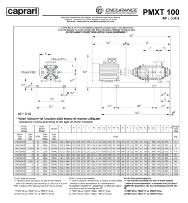 Горизонтальные секционные насосы высокого давления Caprari PMXT 100 1750 из нержавеющей стали