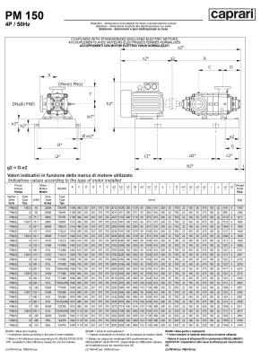 Горизонтальные многоступенчатые насосы высокого давления Caprari PM 150 1750