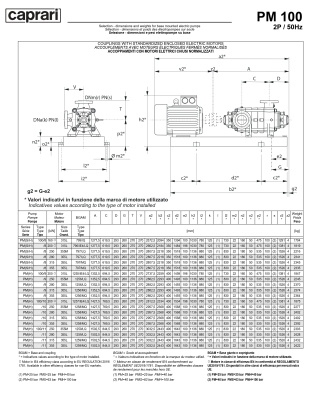 Горизонтальные многоступенчатые насосы высокого давления Caprari PM 100H 3500