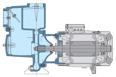 Поверхностный самовсасывающий одноступенчатый насос Calpeda A 65-150C/C