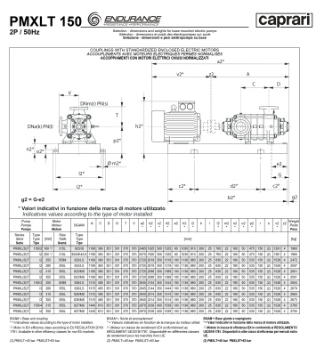 Горизонтальные секционные насосы высокого давления Caprari PMXLT 150 2900 из нержавеющей стали