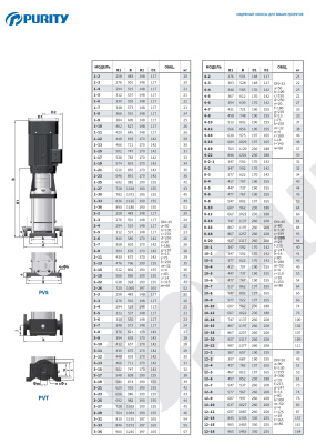 Вертикальный многоступенчатый насос Purity PVS 3-9 (N)