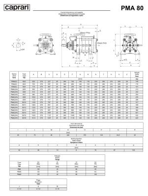 Горизонтальные многоступенчатые насосы высокого давления Caprari PMA 80 1450