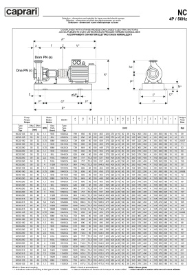 Одноступенчатые горизонтальные центробежные насосы Caprari NC 32-125 1450