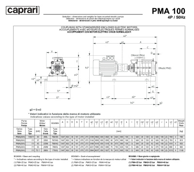 Горизонтальные многоступенчатые насосы высокого давления Caprari PMA 100 2900