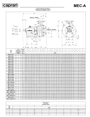 Горизонтальные одноступенчатые насосы Caprari MEC-A 1450
