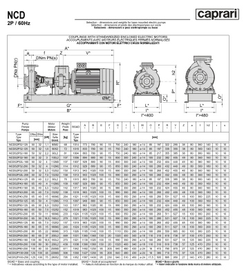 Одноступенчатые горизонтальные центробежные насосы Caprari NCDS 2P32L-200 3450
